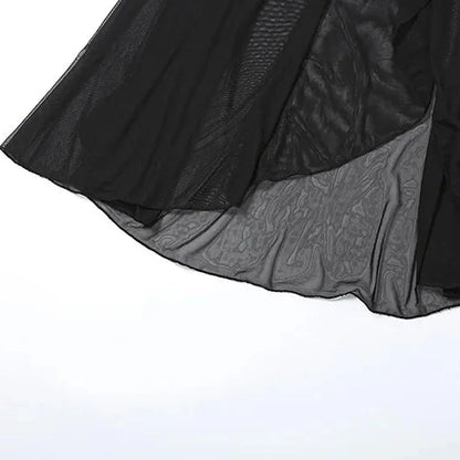Y2K Goth Sheer Overlay Skirt