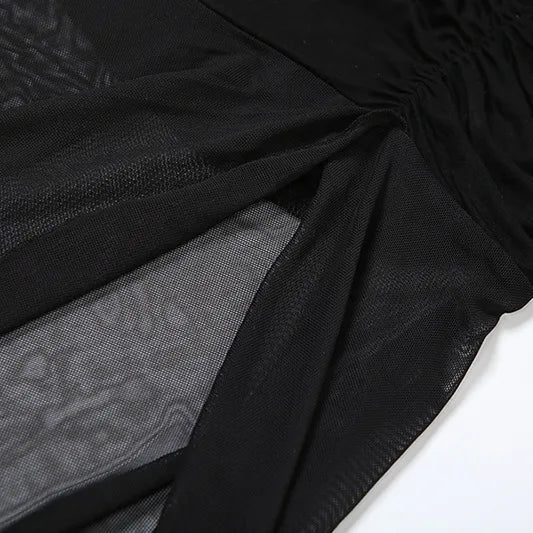Y2K Goth Sheer Overlay Skirt