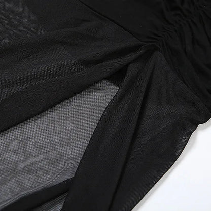 Y2K Goth Sheer Overlay Skirt