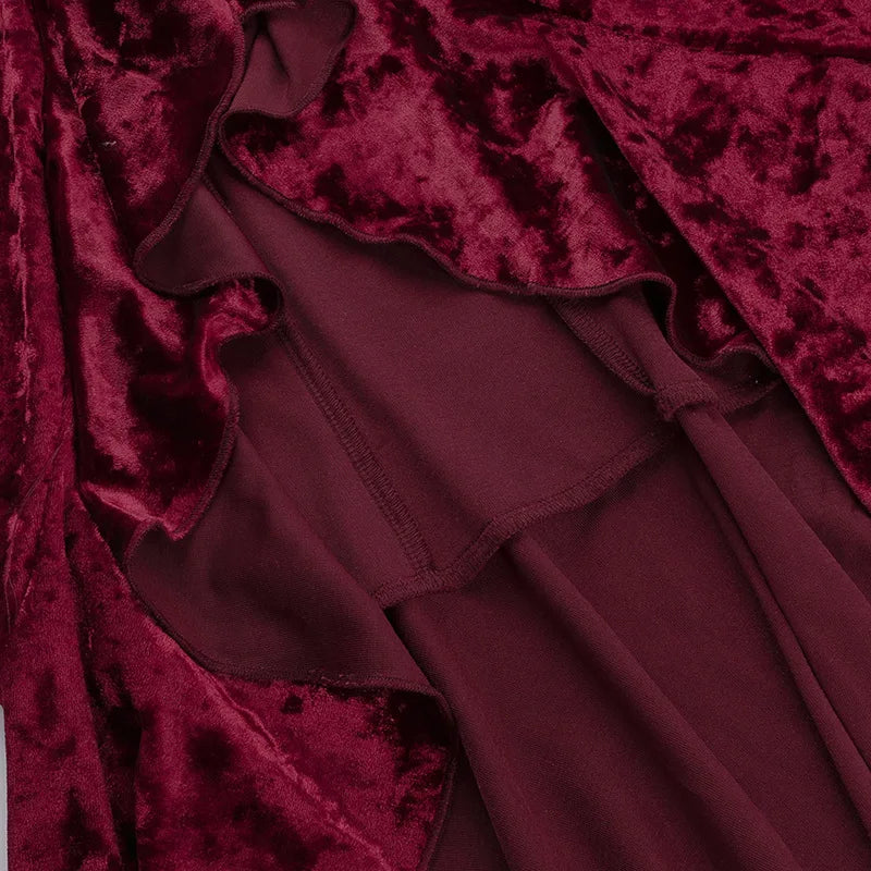 Y2K Goth Velvet Midi Dress
