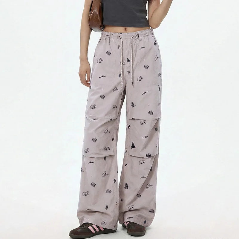 Y2K Graphic Drawstring Pants