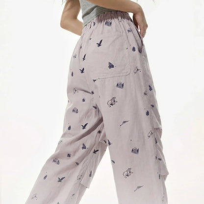 Y2K Graphic Drawstring Pants