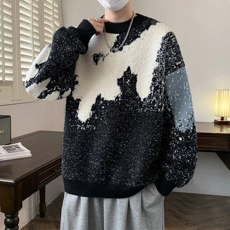 Y2K Graphic Patterned Sweater
