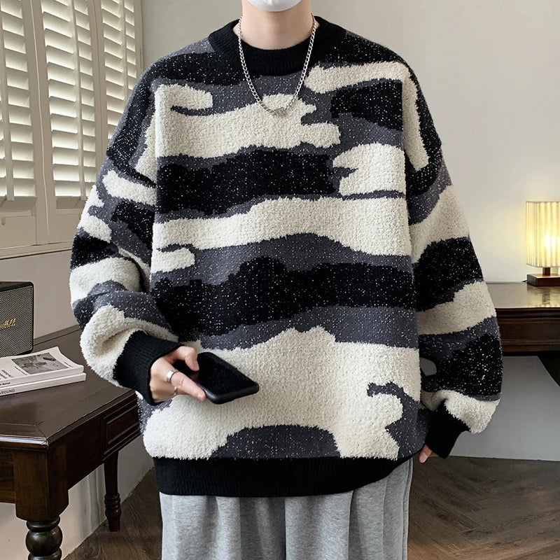 Y2K Graphic Patterned Sweater