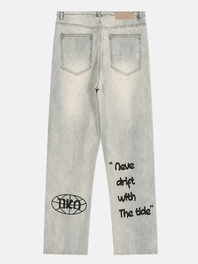 Y2K Graphic Straight Jeans