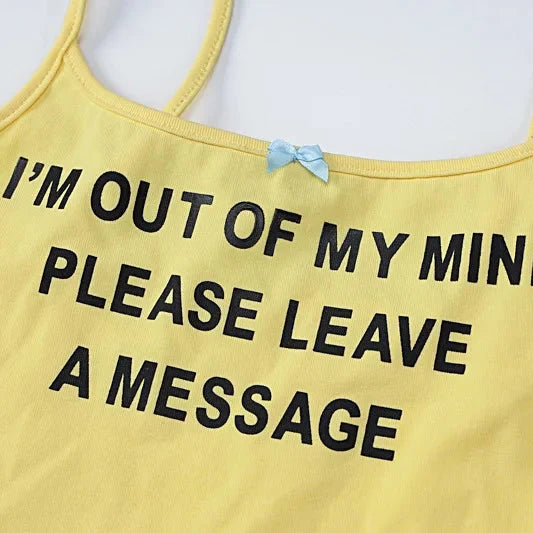 Y2K Graphic Text Tank Top