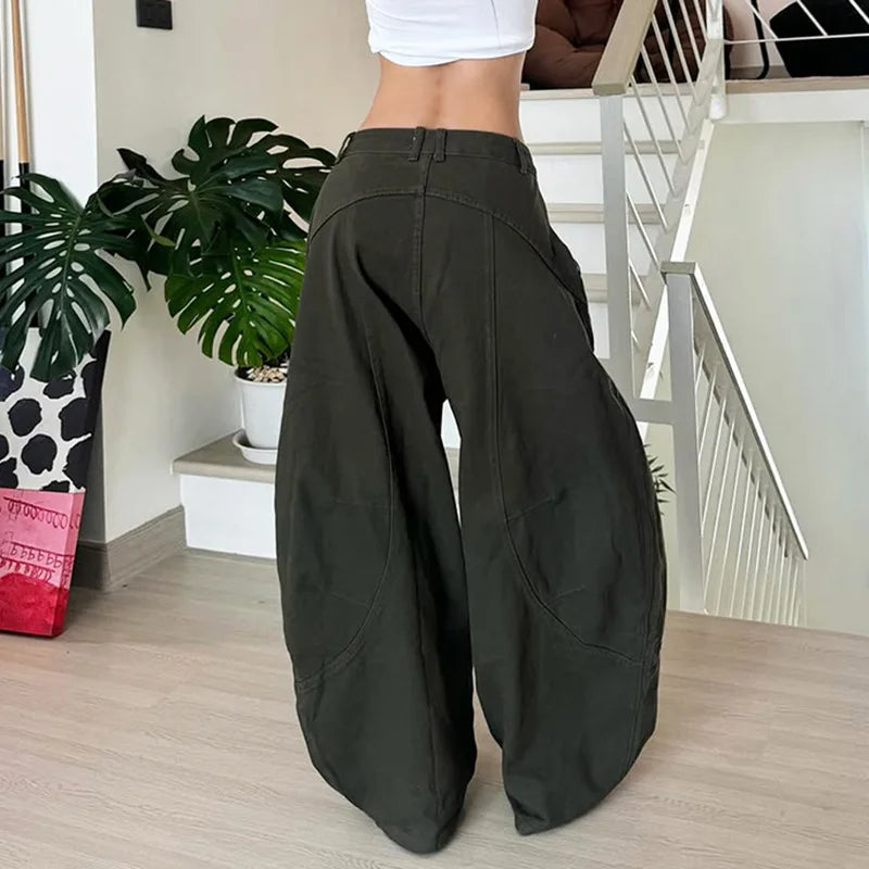 Y2K Green Baggy Cargo Pants