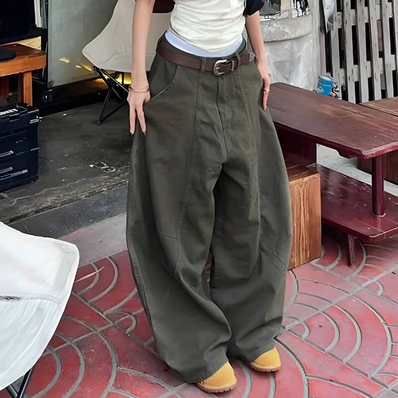 Y2K Green Baggy Cargo Pants