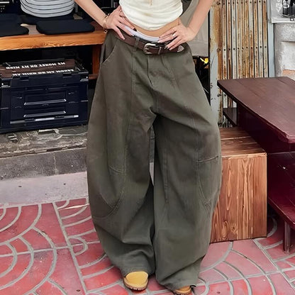 Y2K Green Baggy Cargo Pants