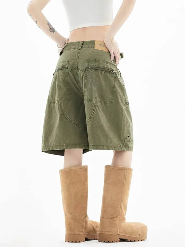 Y2K Green Cargo Shorts