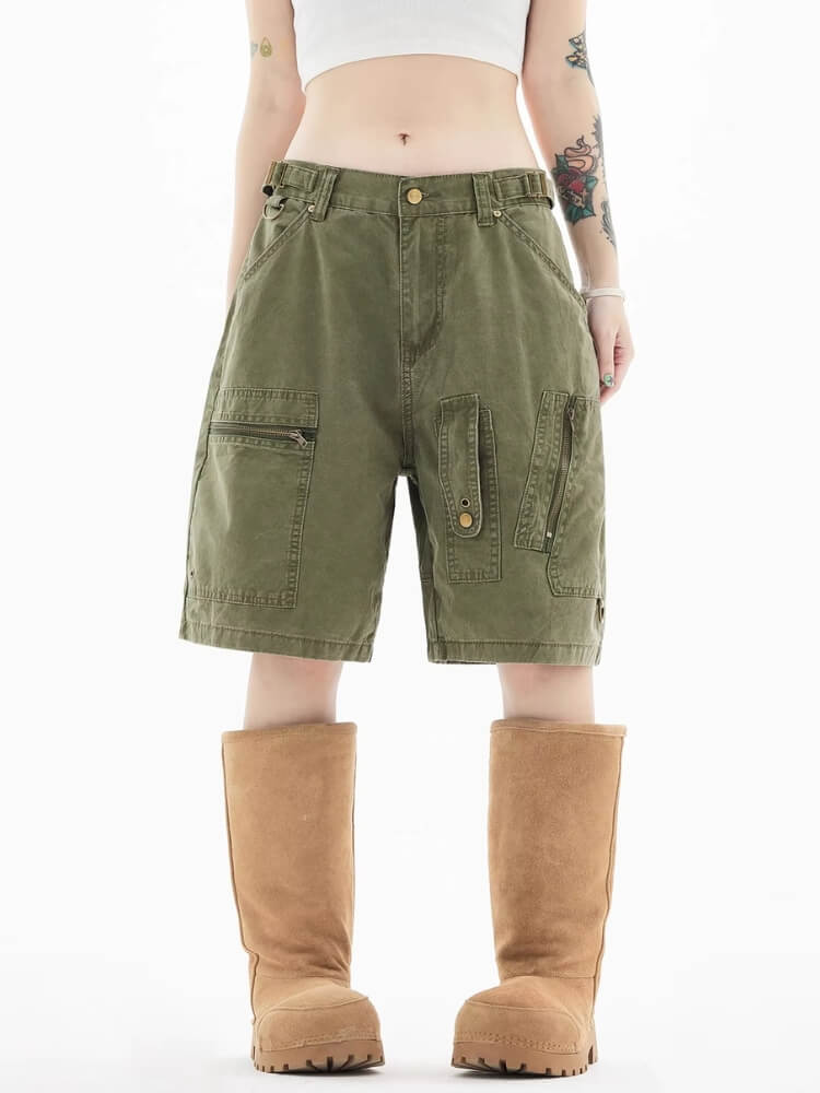 Y2K Green Cargo Shorts