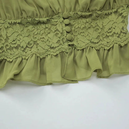Y2K Green Two Piece Set