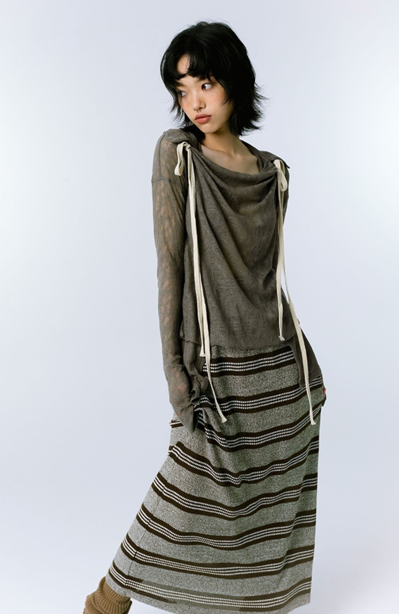 Y2K Grunge Asymmetric Long Sleeve Top