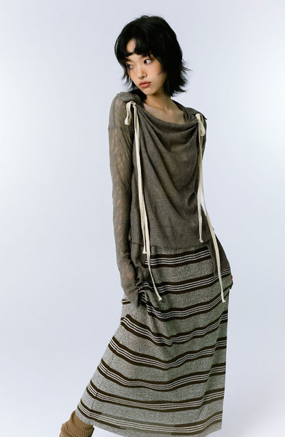 Y2K Grunge Asymmetric Long Sleeve Top
