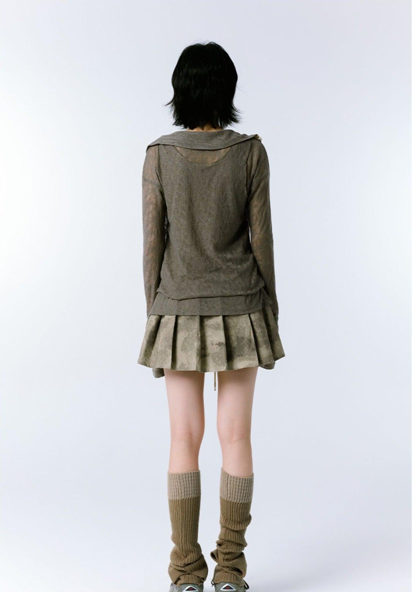 Y2K Grunge Asymmetric Long Sleeve Top