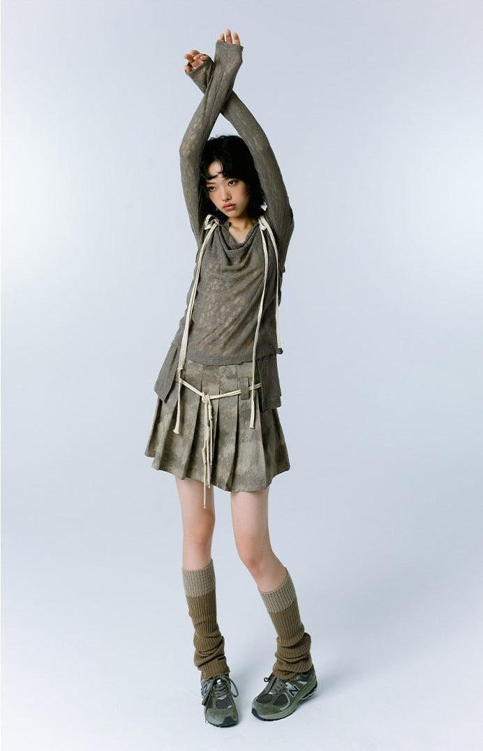 Y2K Grunge Asymmetric Long Sleeve Top