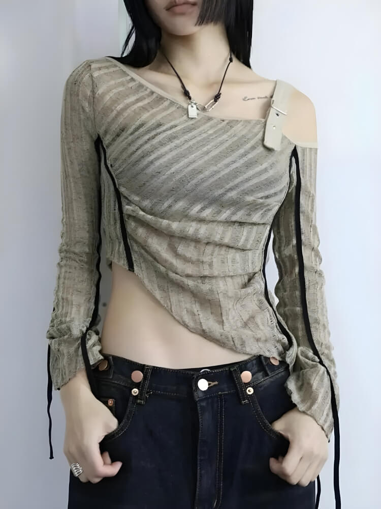 Y2K Grunge Asymmetrical Top