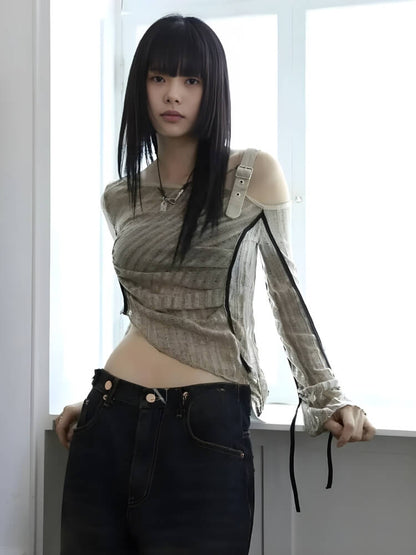Y2K Grunge Asymmetrical Top