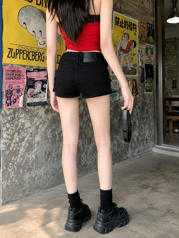 Y2K Grunge Cargo Mini Shorts