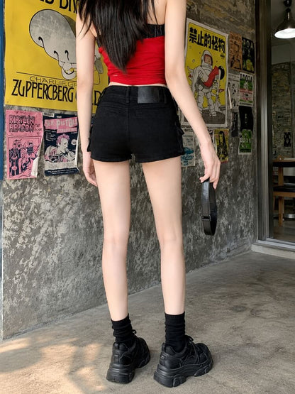 Y2K Grunge Cargo Mini Shorts