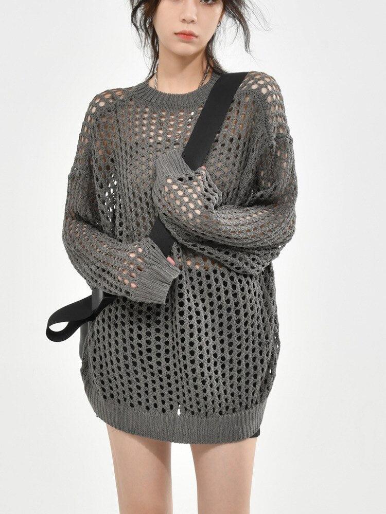 Y2K Grunge Crochet Sweater