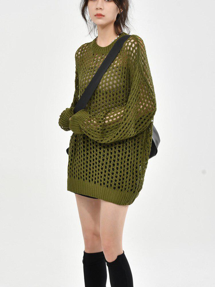 Y2K Grunge Crochet Sweater