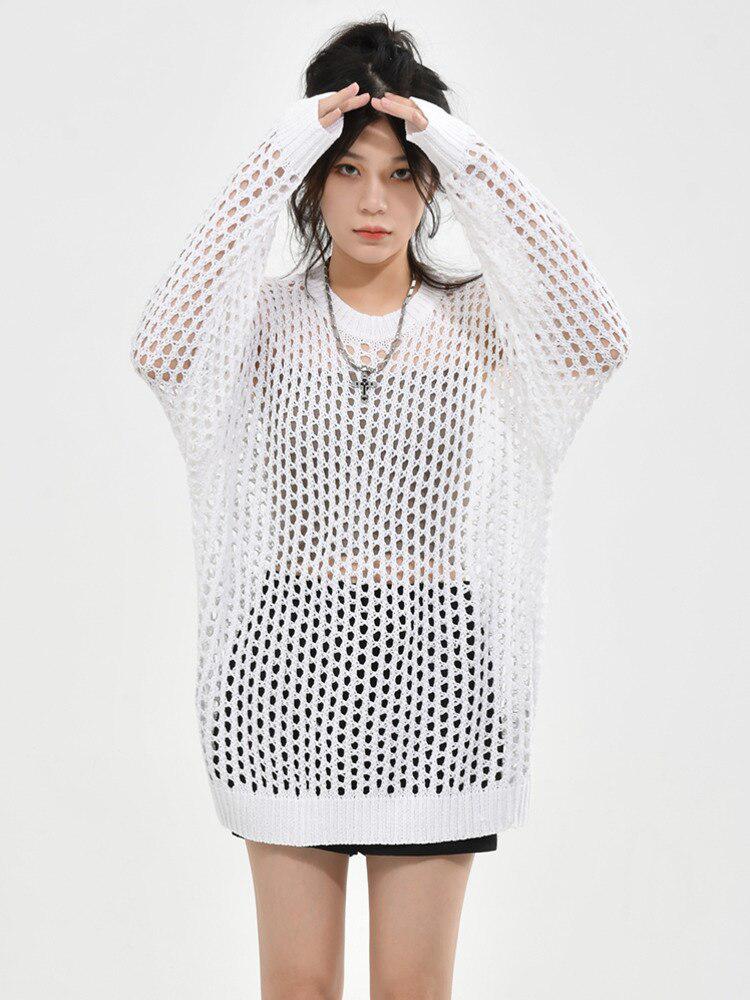 Y2K Grunge Crochet Sweater
