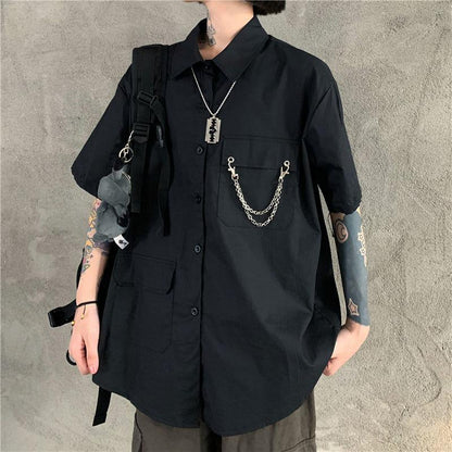 Y2K Grunge Detachable Sleeve Shirt