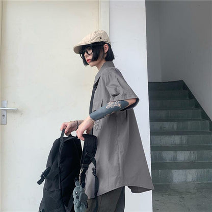 Y2K Grunge Detachable Sleeve Shirt