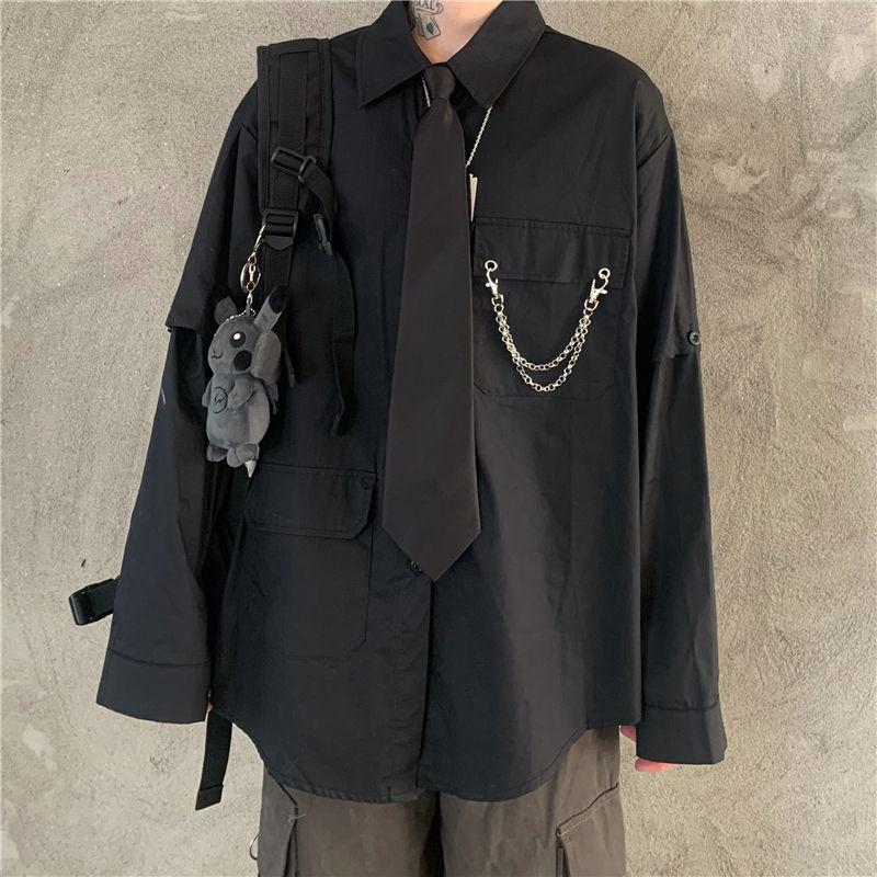 Y2K Grunge Detachable Sleeve Shirt