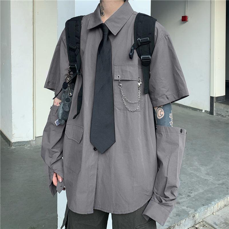 Y2K Grunge Detachable Sleeve Shirt