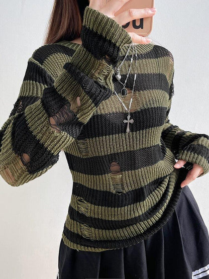 Y2K Grunge Distressed Sweater