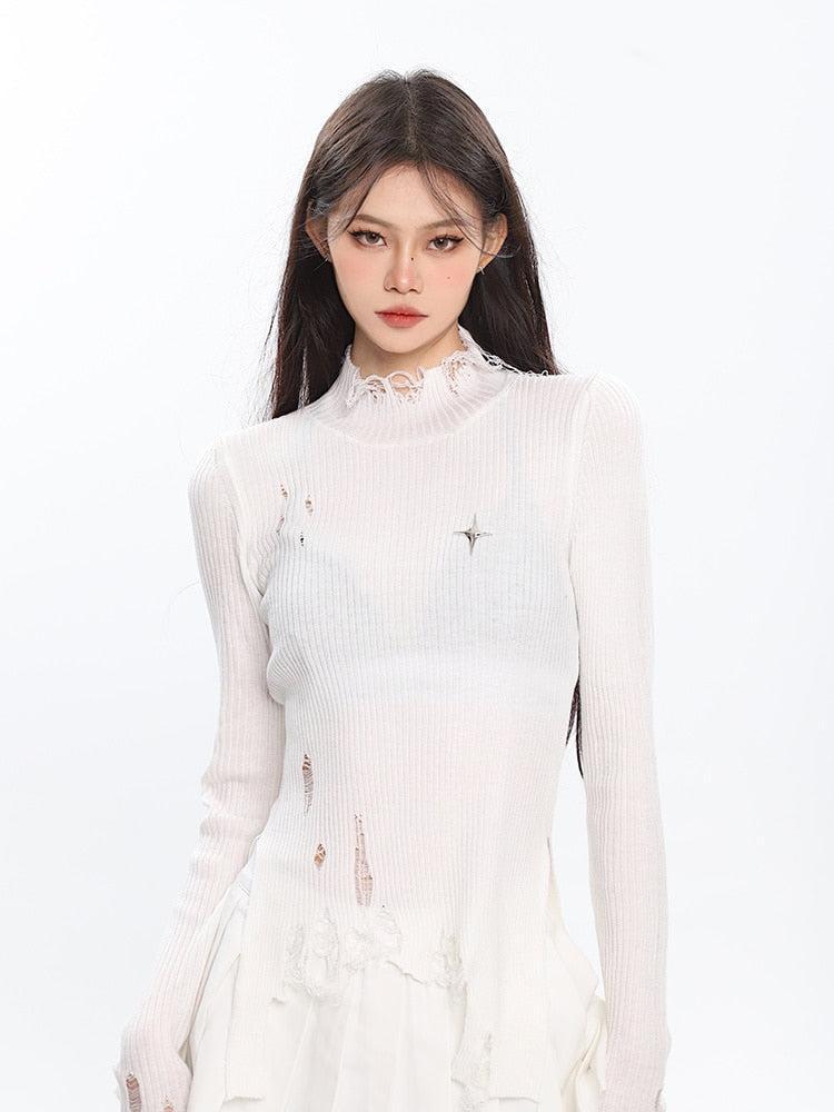 Y2K Grunge Distressed Sweater
