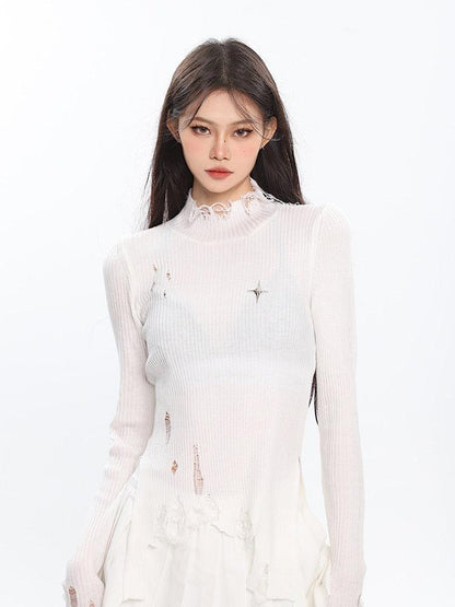Y2K Grunge Distressed Sweater