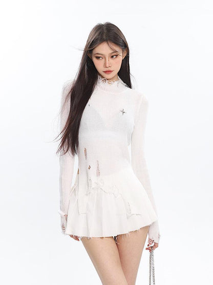 Y2K Grunge Distressed Sweater