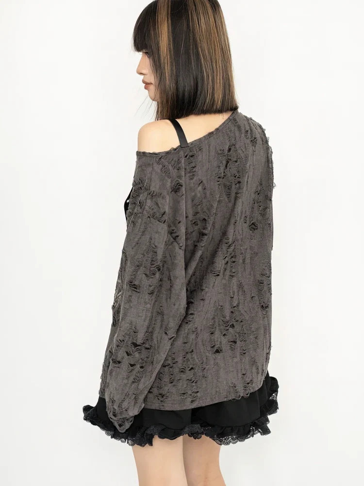 Y2K Grunge Distressed Top