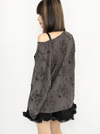 Y2K Grunge Distressed Top