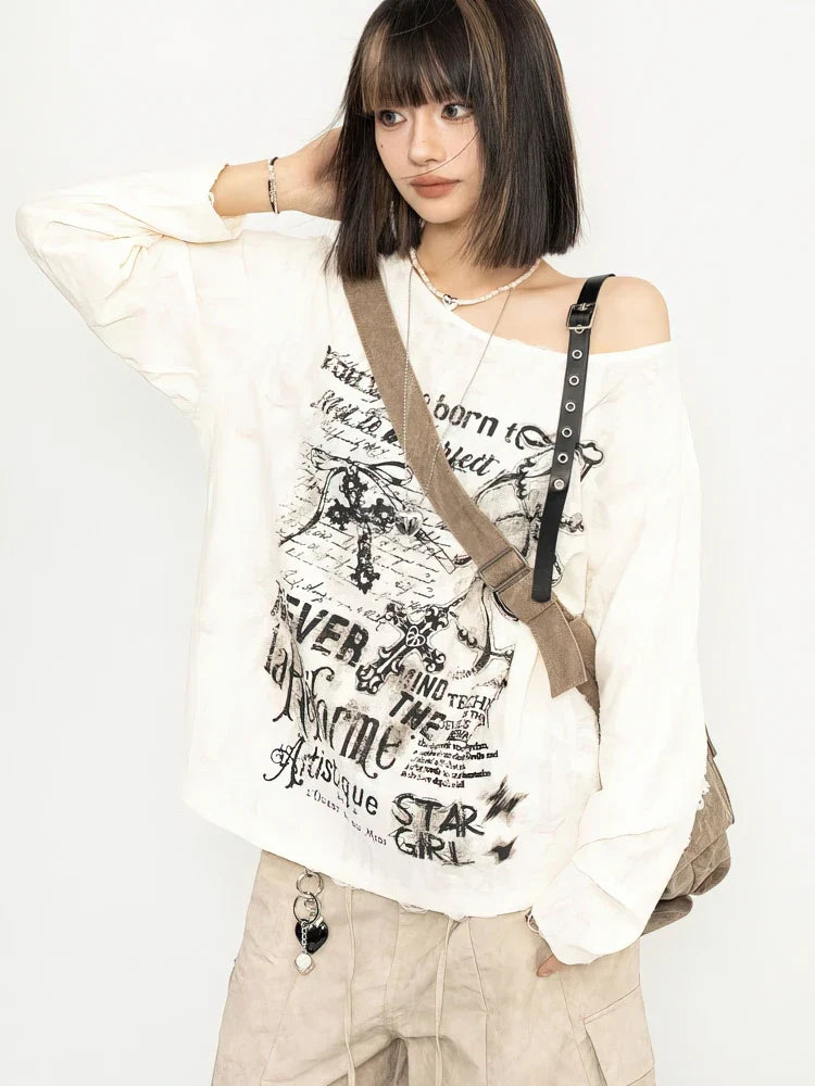 Y2K Grunge Distressed Top