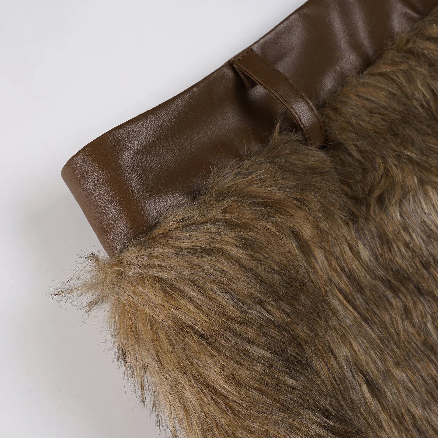 Y2K Grunge Faux Fur Mini Shorts