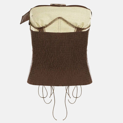 Y2K Grunge Faux Leather Corset Top