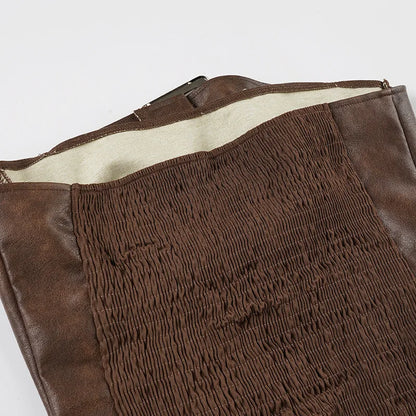 Y2K Grunge Faux Leather Corset Top