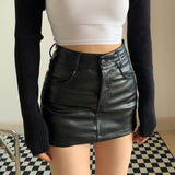 Grunge Faux Leather Mini Skirt