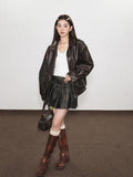 Grunge Faux Leather Mini Skirt