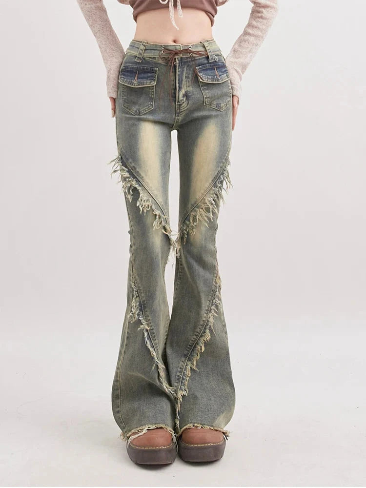 Y2K Grunge Flare Jeans