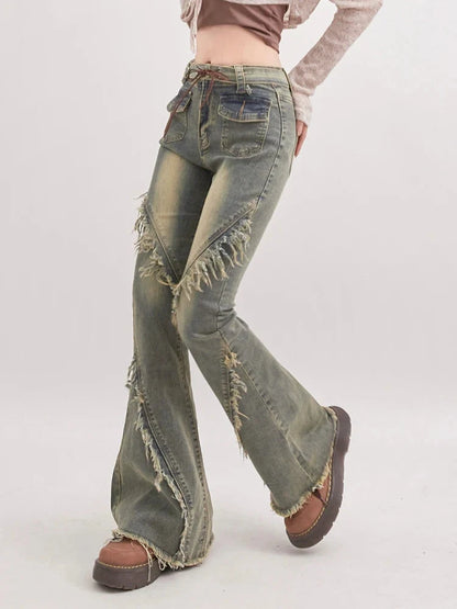 Y2K Grunge Flare Jeans