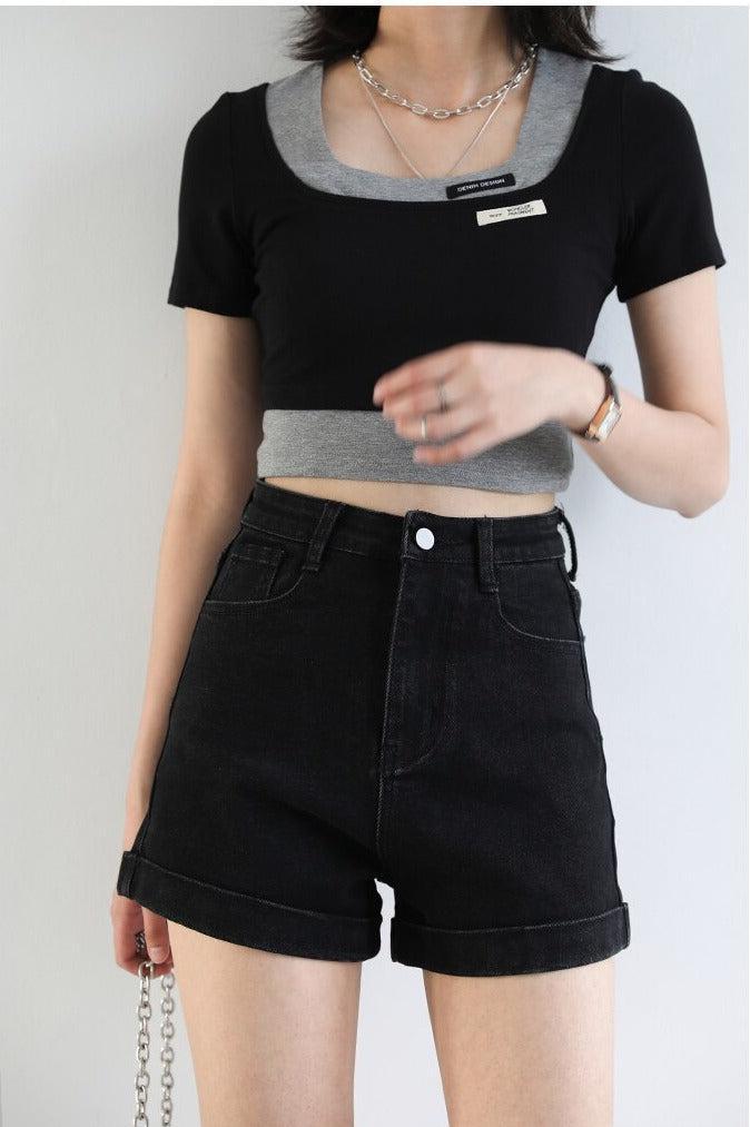 Y2K Grunge Jean Shorts