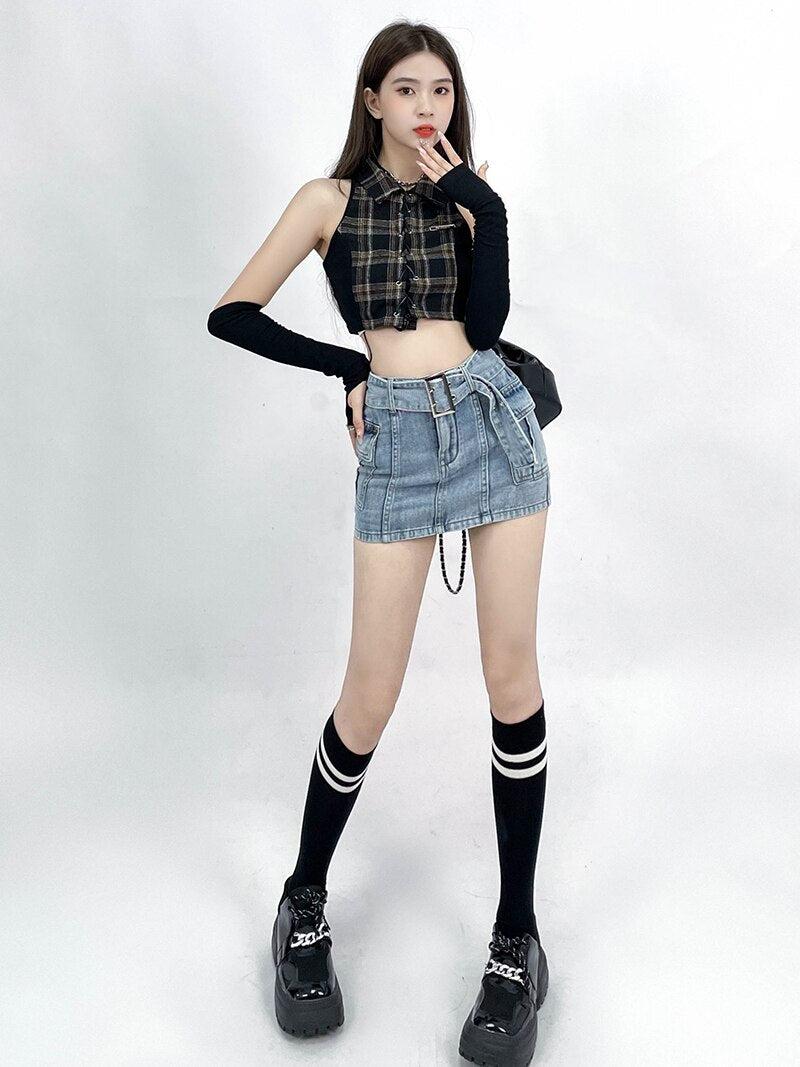 Y2K Grunge Jean Skort
