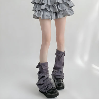 Y2K Grunge Knitted Leg Warmers