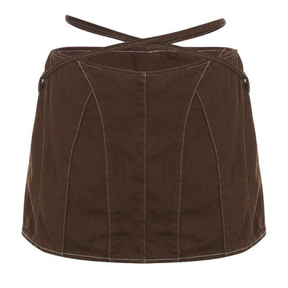 Y2K Grunge Lace Up Mini Skort