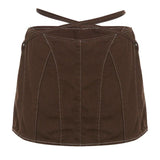 Grunge Lace-Up Mini Skirt